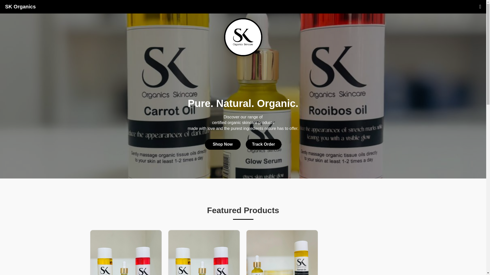 website screenshot of https://skorganicsskincare.co.za/