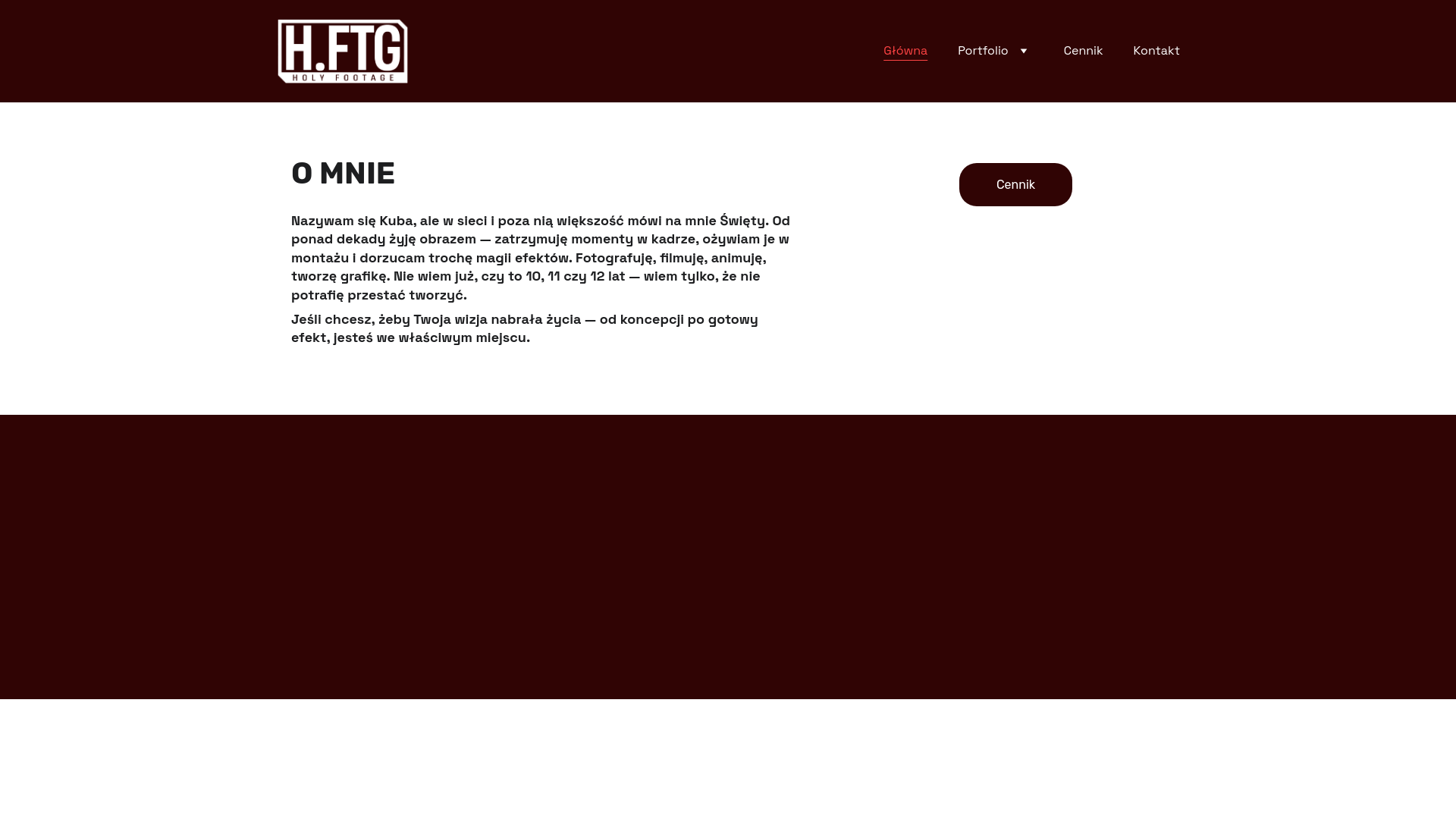 website screenshot of https://holyfootage.pl/