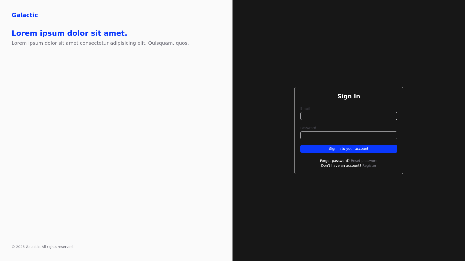 website screenshot of https://galactic-ai.io/