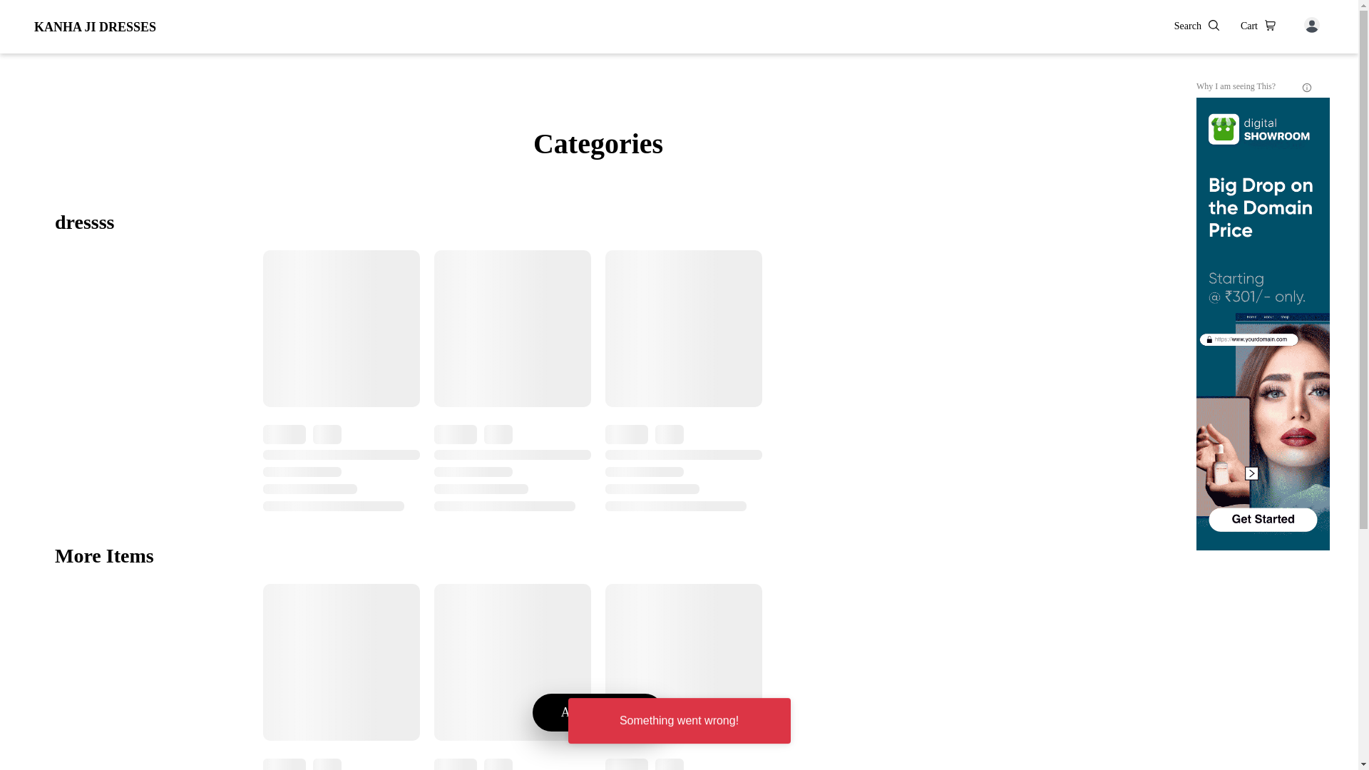 website screenshot of https://kanhajidresses.co.in/