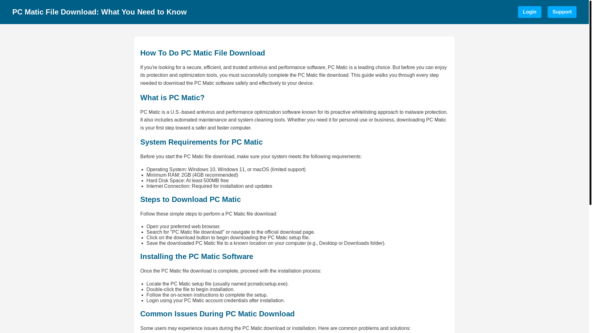 website screenshot of https://pcmaticfiledownload.pages.dev/