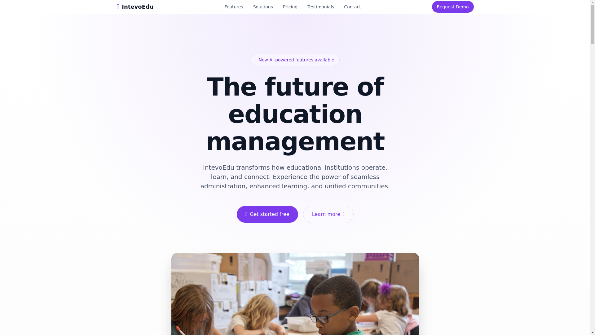 website screenshot of https://intevoedu.pages.dev/