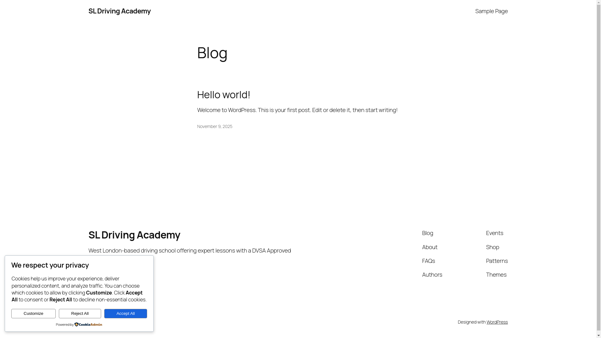 website screenshot of https://sldrivingacademy.co.uk/