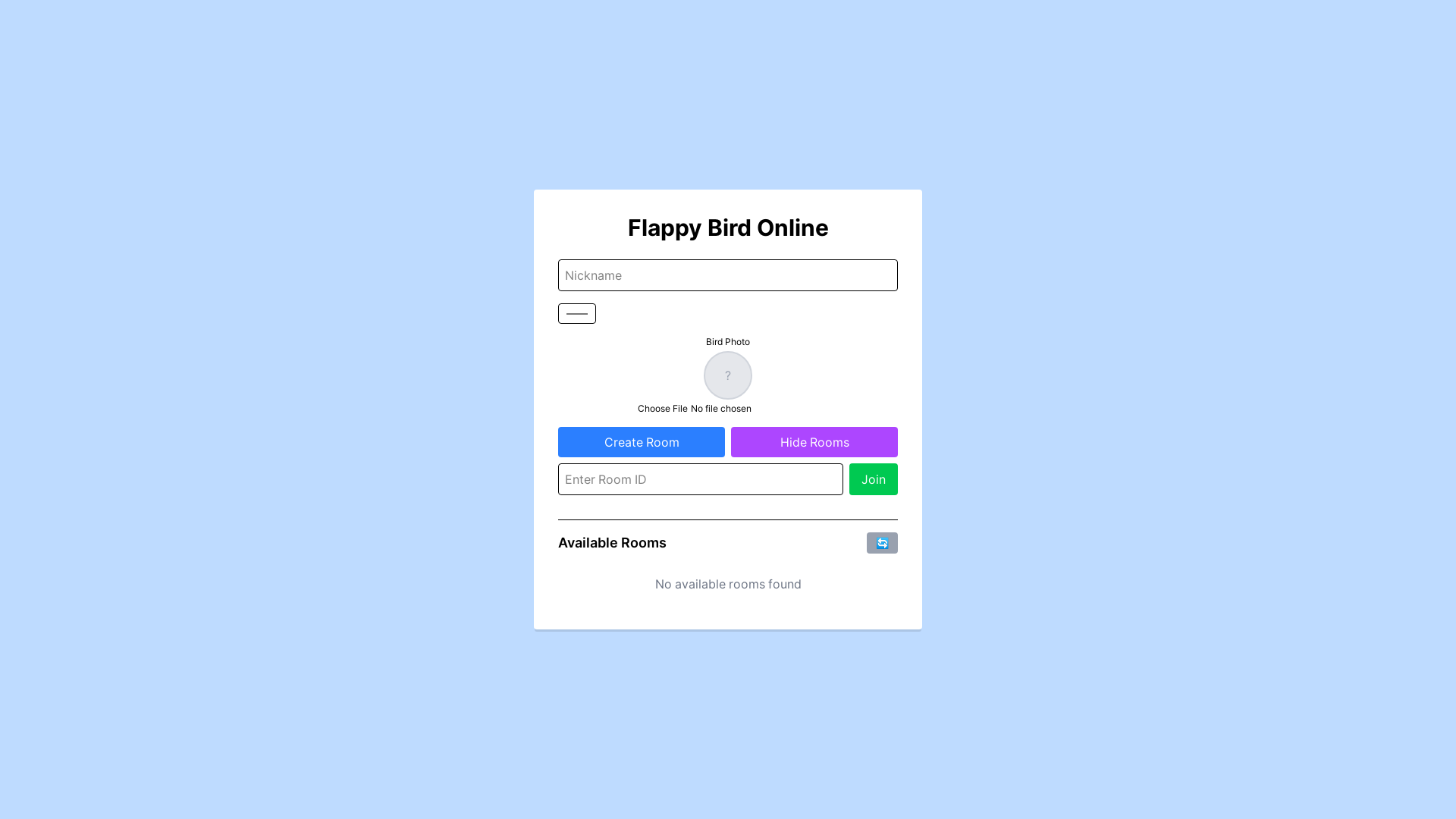 website screenshot of https://flappy-bird-client.pages.dev/