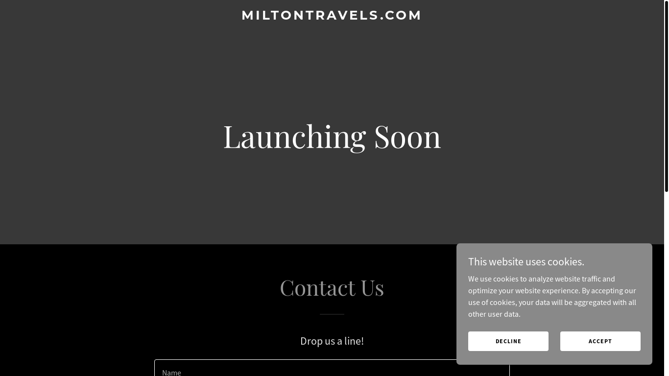 website screenshot of https://miltontravels.com/