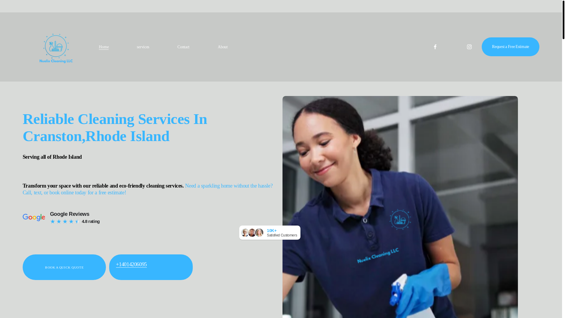 website screenshot of https://nuelixcleaningservice.com/