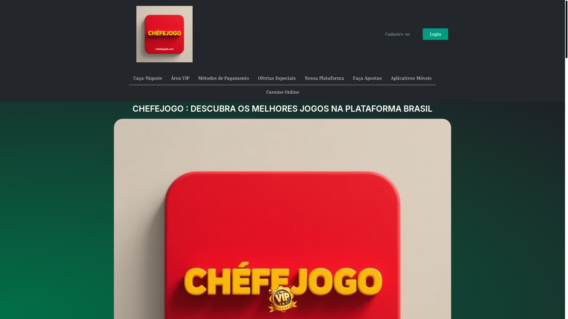 website screenshot of https://chefejogob.com/