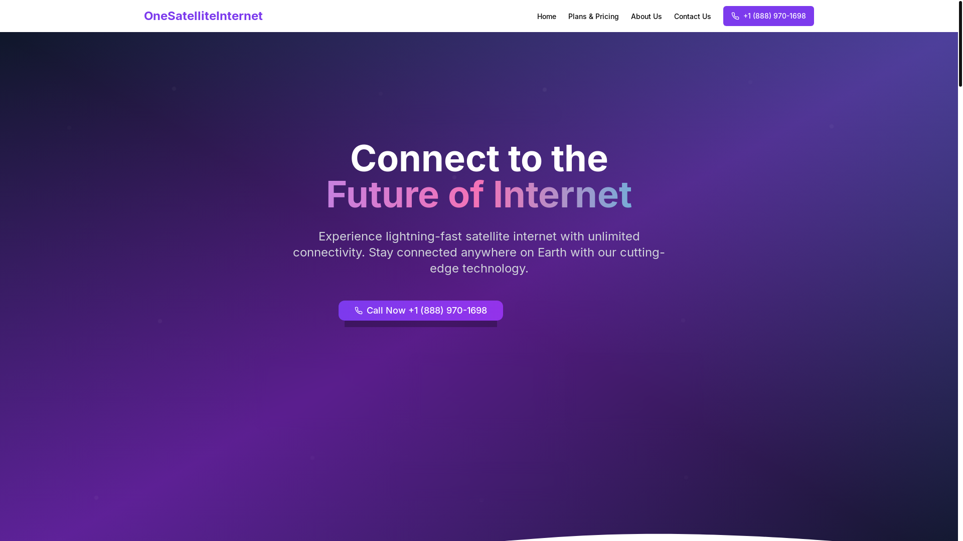 website screenshot of https://onesatelliteinternet.site/