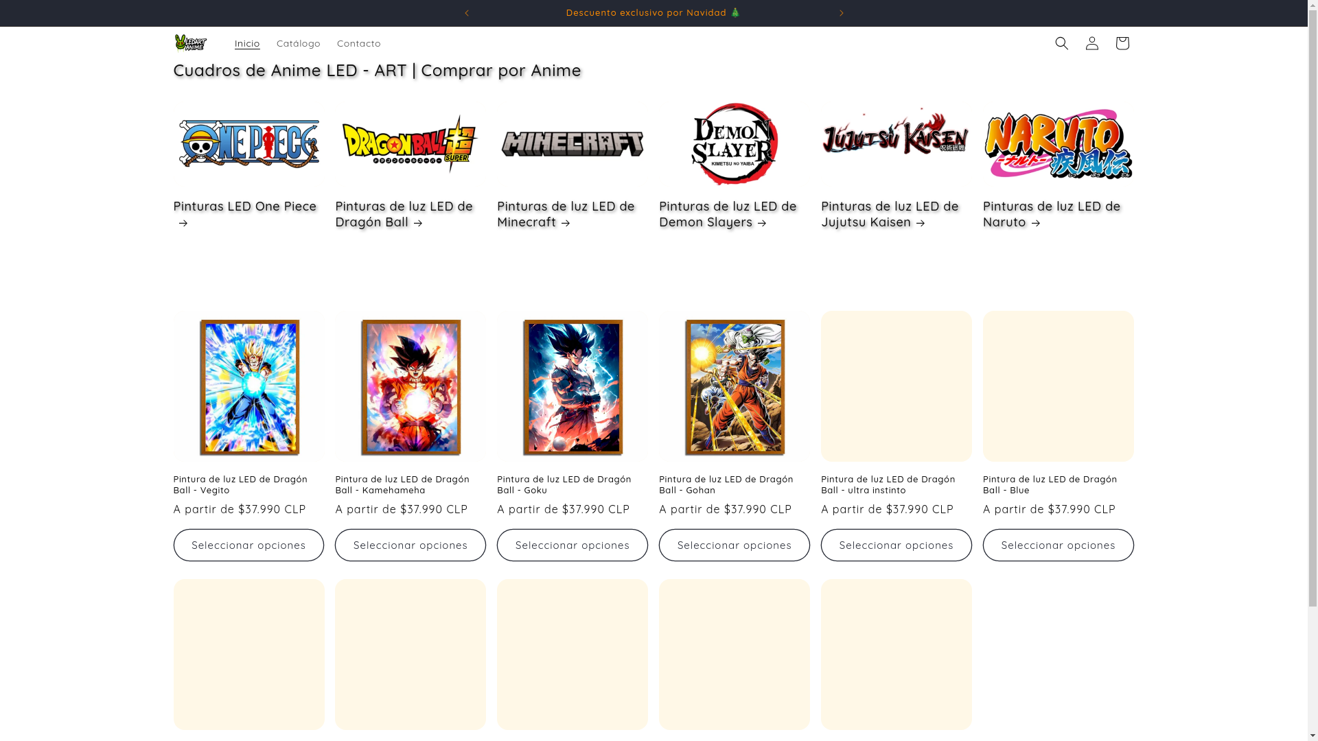 website screenshot of https://ledartanimecl.shop/