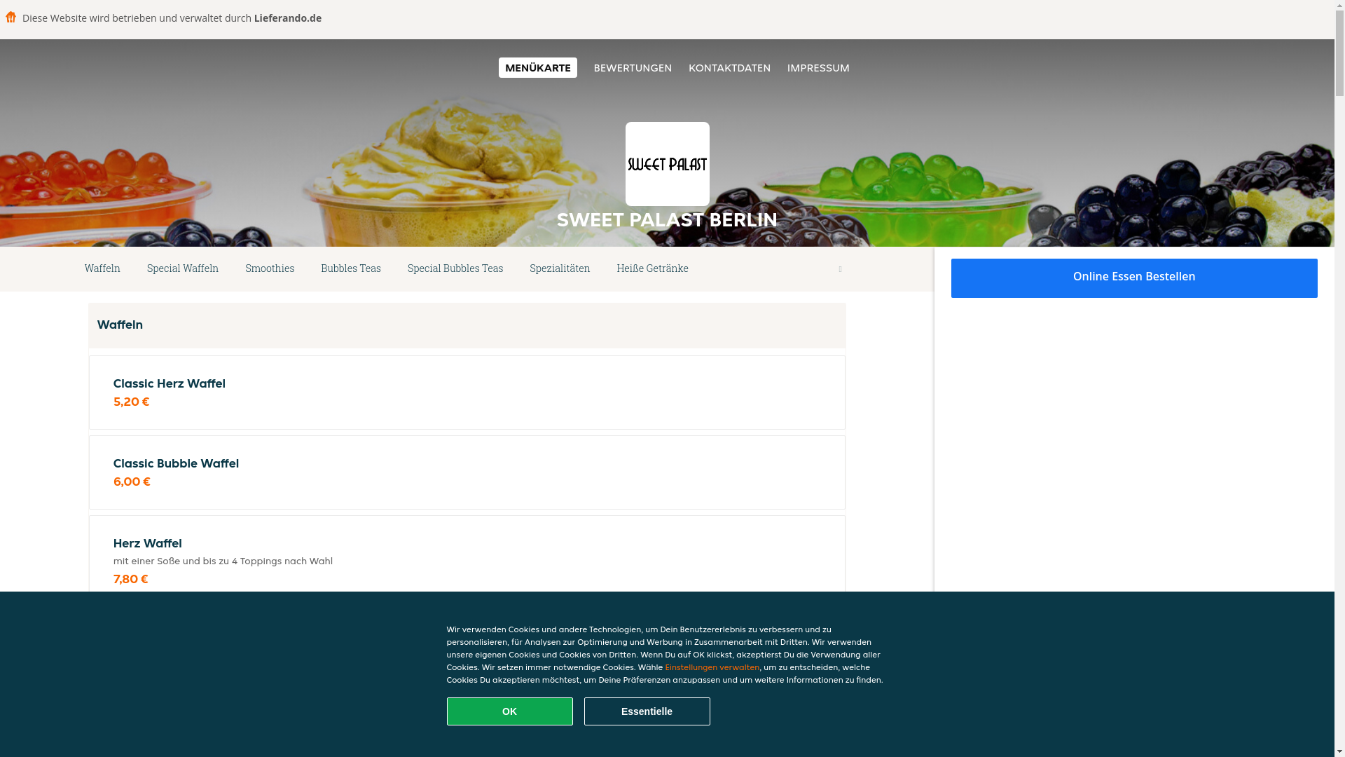 website screenshot of https://sweetpalast-berlin.de/