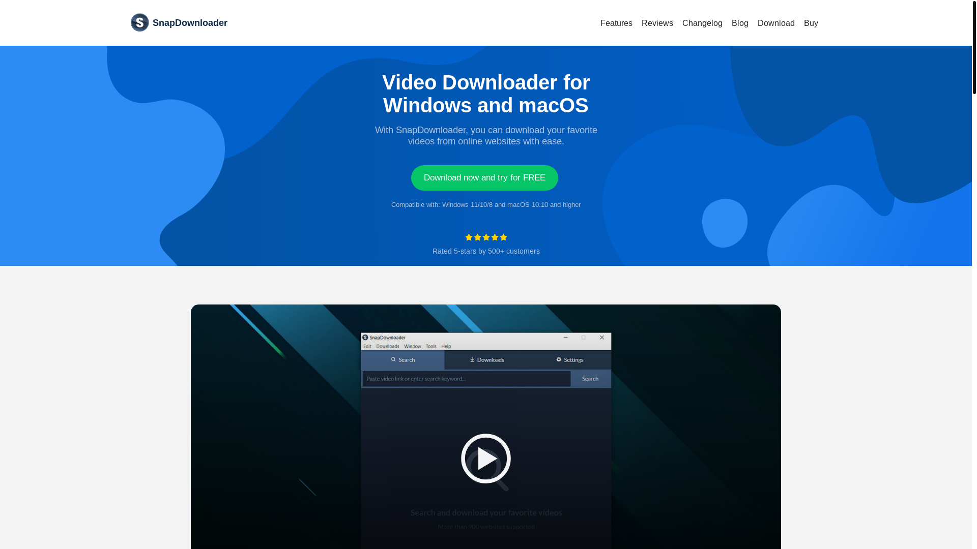 website screenshot of https://snapdownloader.com/