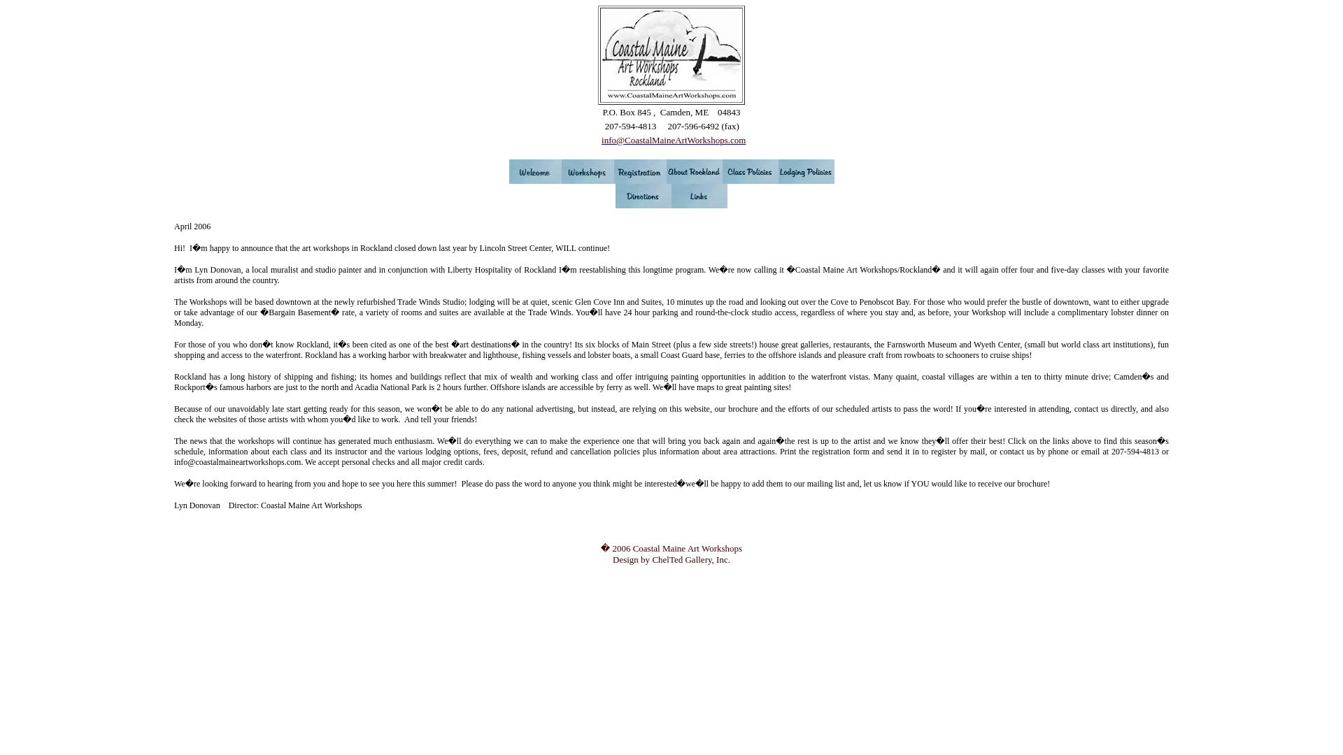 website screenshot of https://coastalmaineartworkshops.pages.dev/