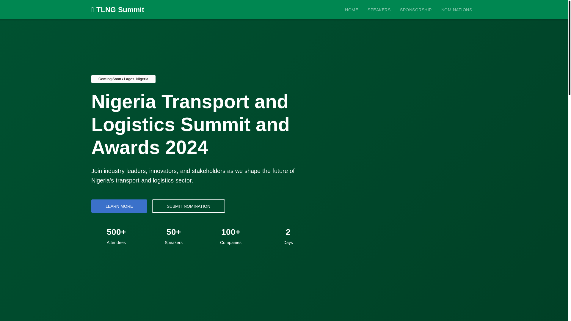 website screenshot of https://transportandlogisticssummit.ng/