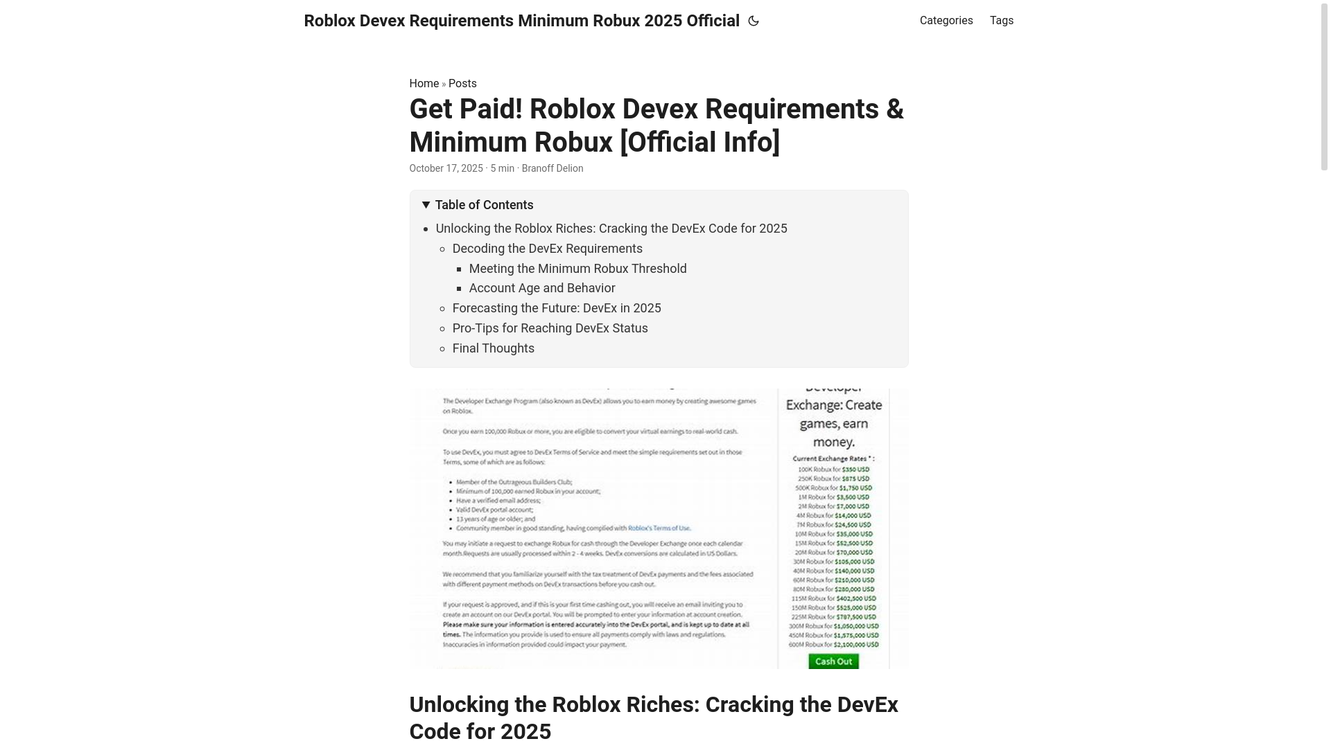 website screenshot of https://roblox-devex-requirements-minimum-robux-2025-official.pages.dev/