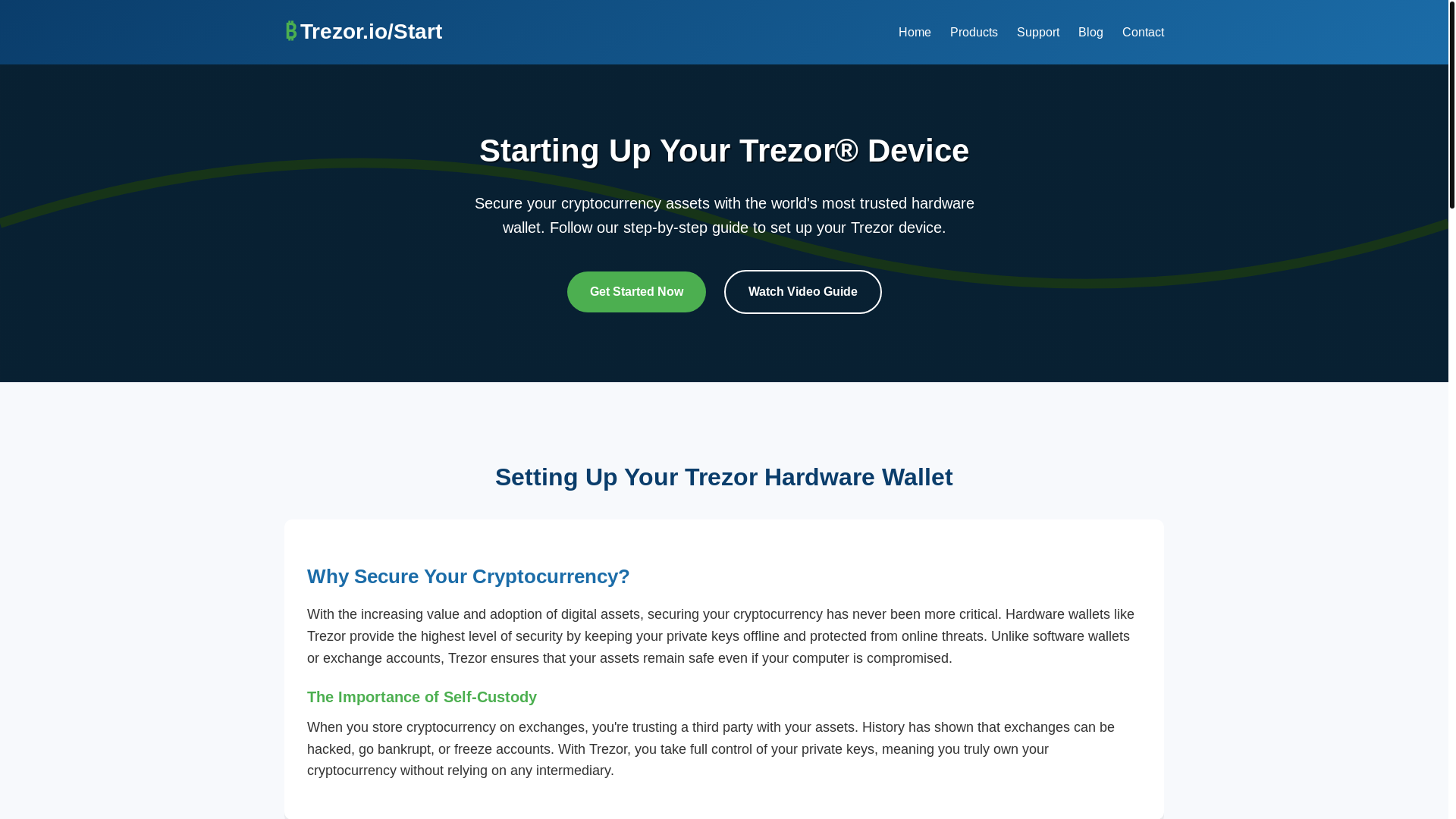 website screenshot of https://start-io-trezo-help.pages.dev/