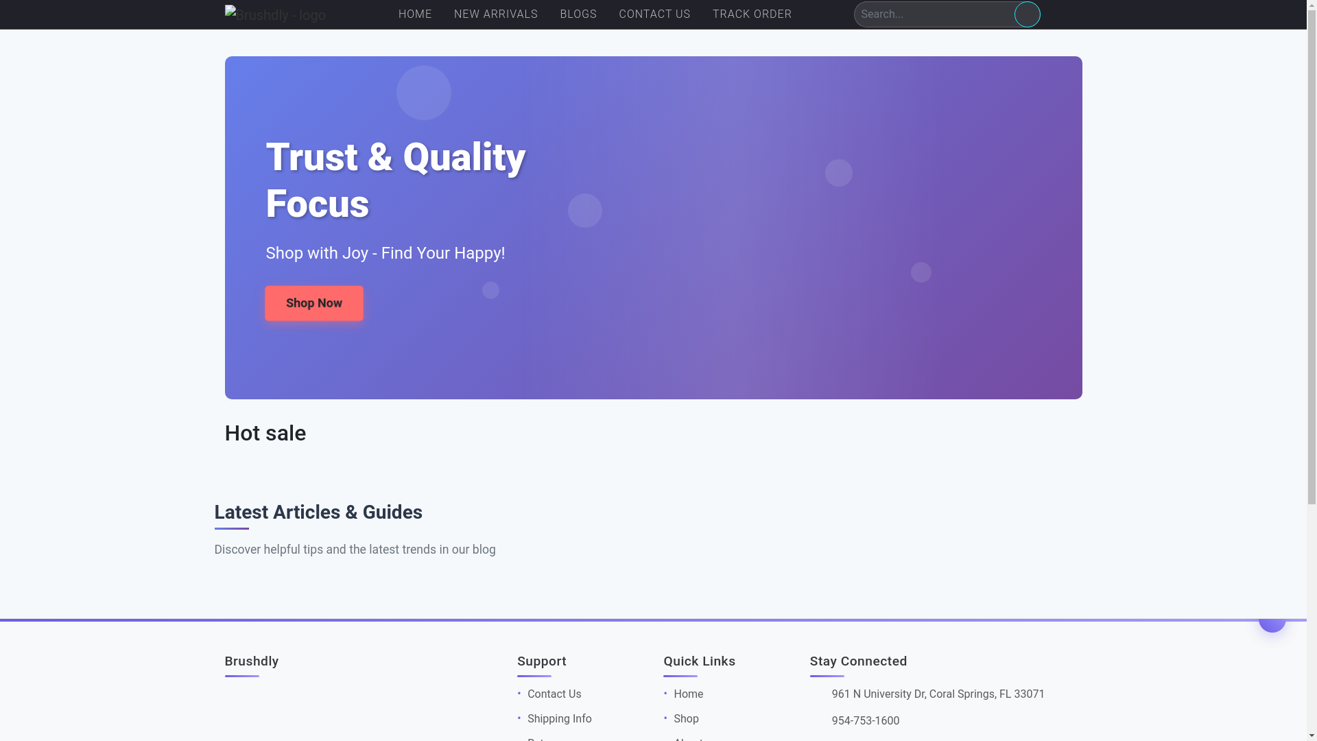 website screenshot of https://brushdly.shop/