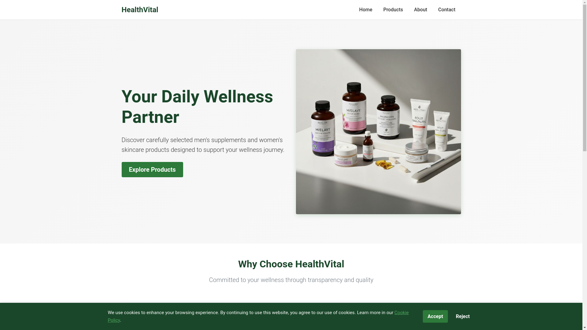 website screenshot of https://healthvitalhub.info/