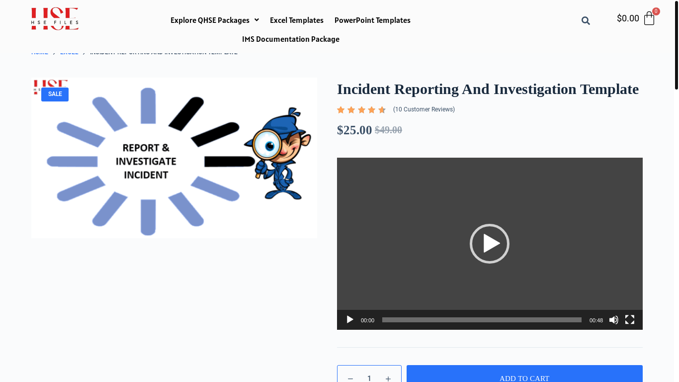 website screenshot of https://hsefiles.com/product/incident-reporting-and-investigation-template/