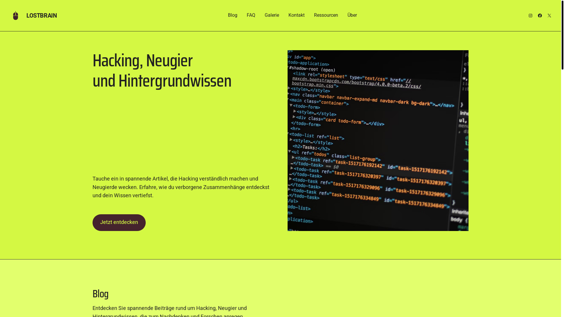 website screenshot of https://lostbrain.blog/