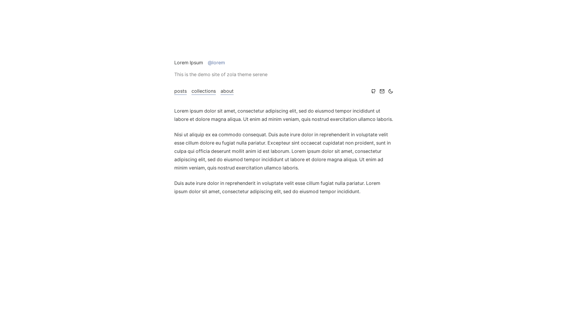 website screenshot of https://serene-demo.pages.dev/