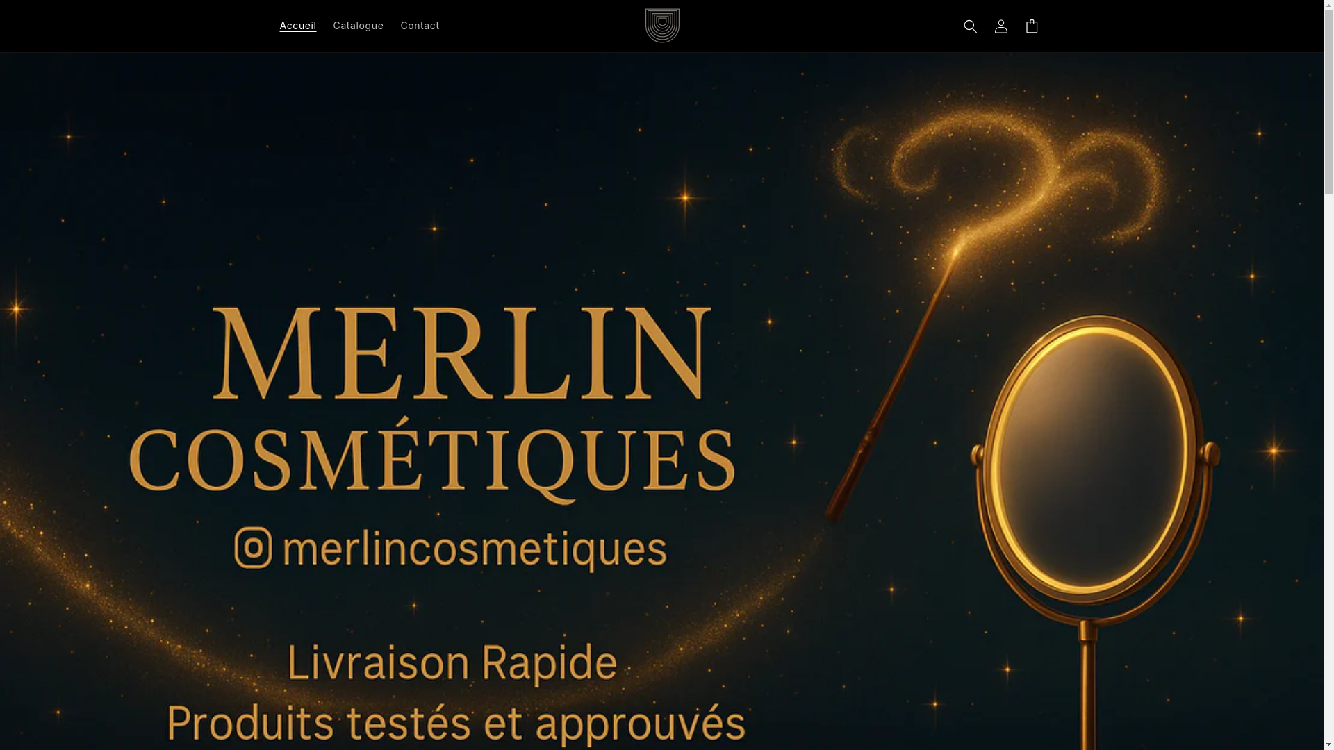 website screenshot of https://merlincosmetiques.fr/