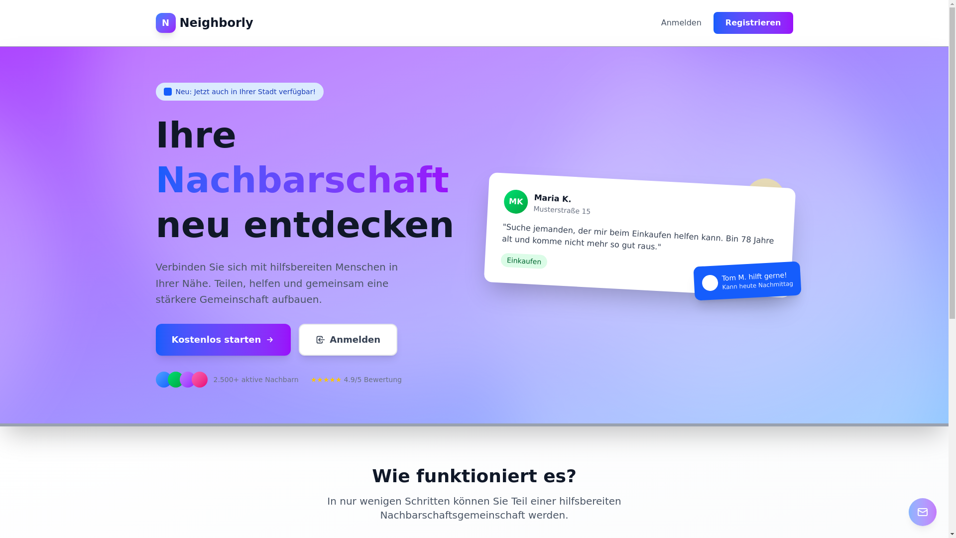 website screenshot of https://neighborly.website/