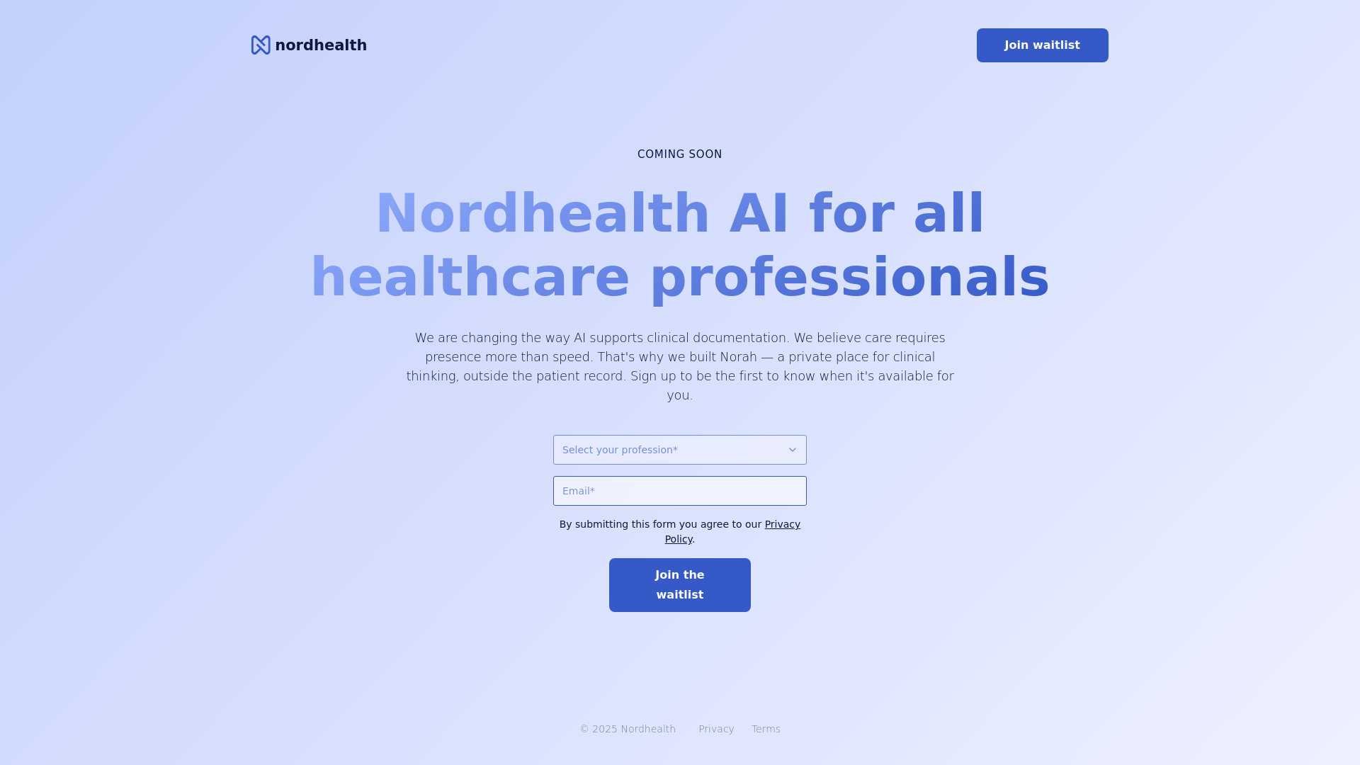 website screenshot of https://nordhealthai-6zl17.kinsta.page