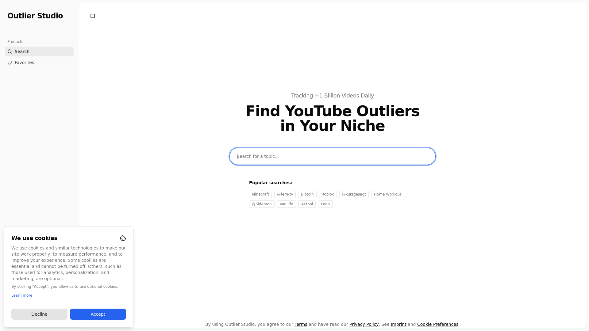 website screenshot of https://meetoutlierstudio.com/