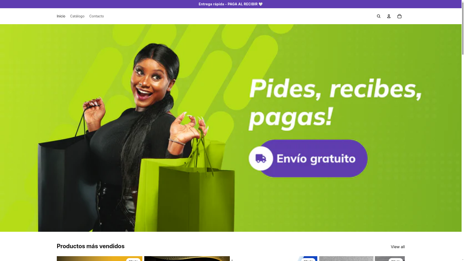 website screenshot of https://aventiz.shop/