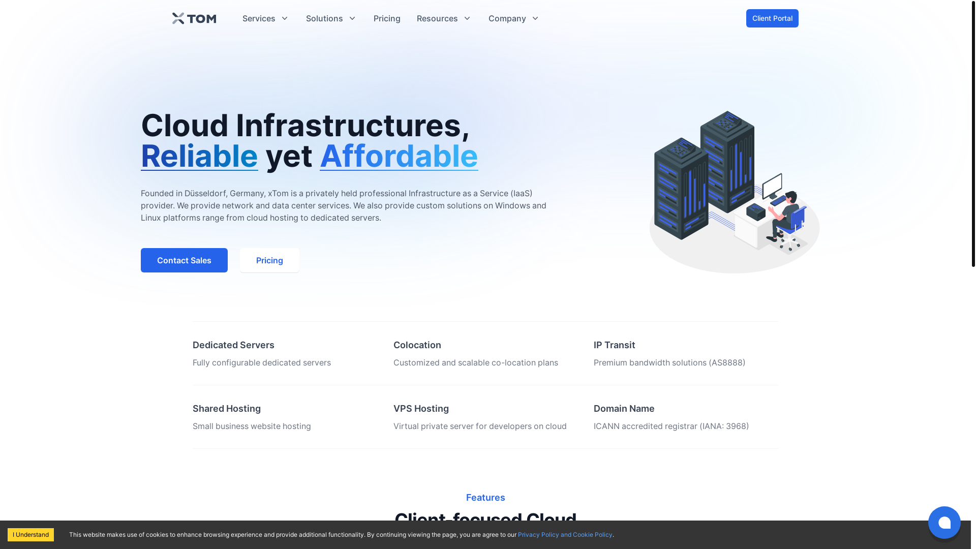 website screenshot of https://xtom.com