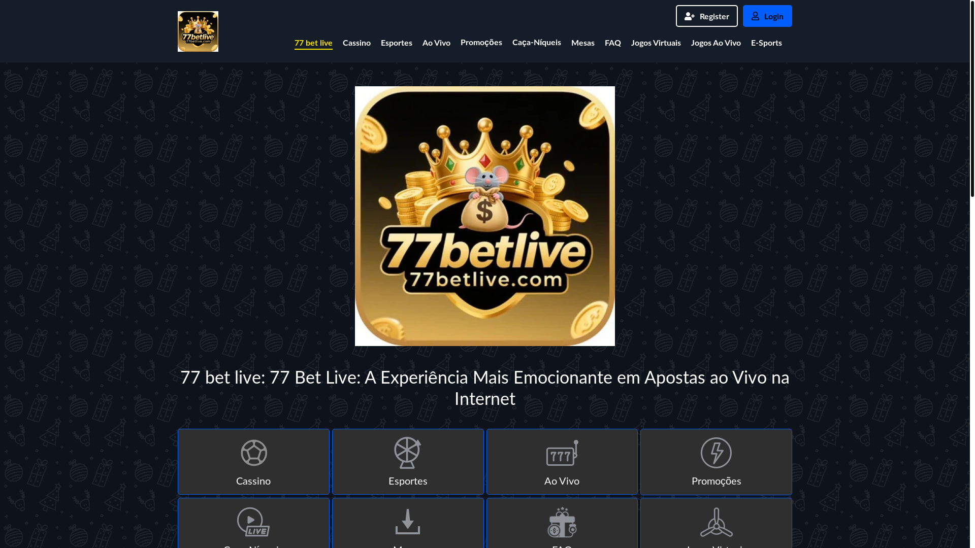 website screenshot of https://77betlive.com/