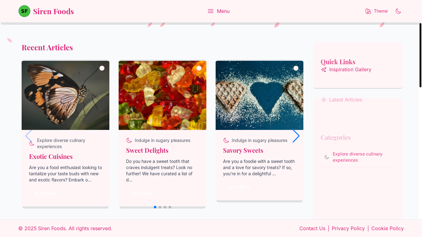 website screenshot of https://strategicfoodsiren.food/