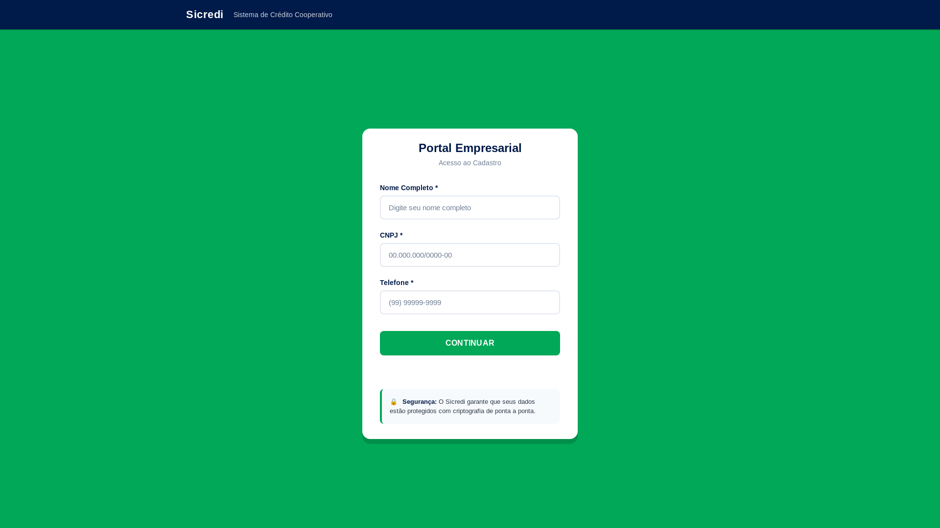 website screenshot of https://sicredcadrasto.com/