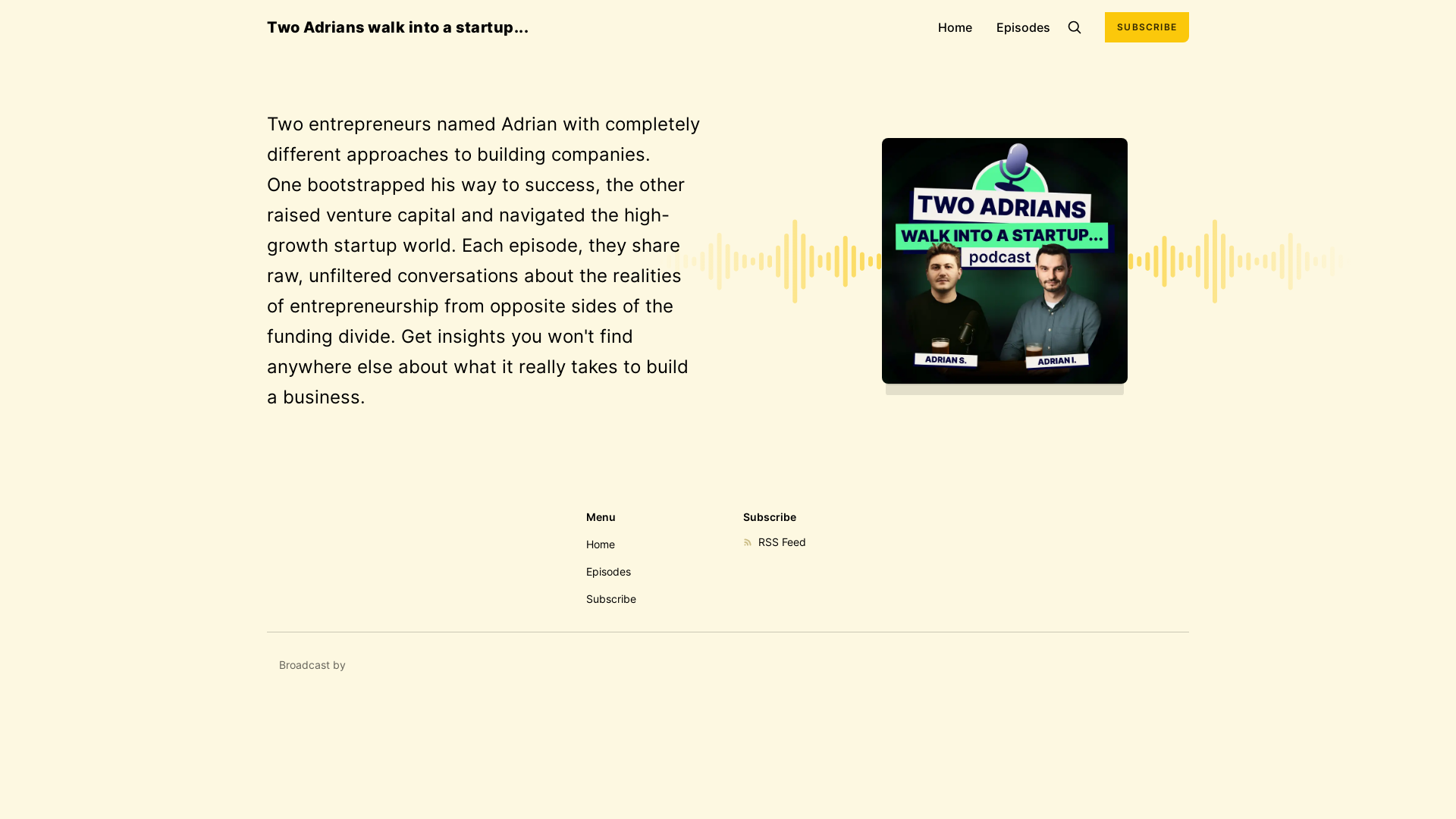 website screenshot of https://twoadrians.com/