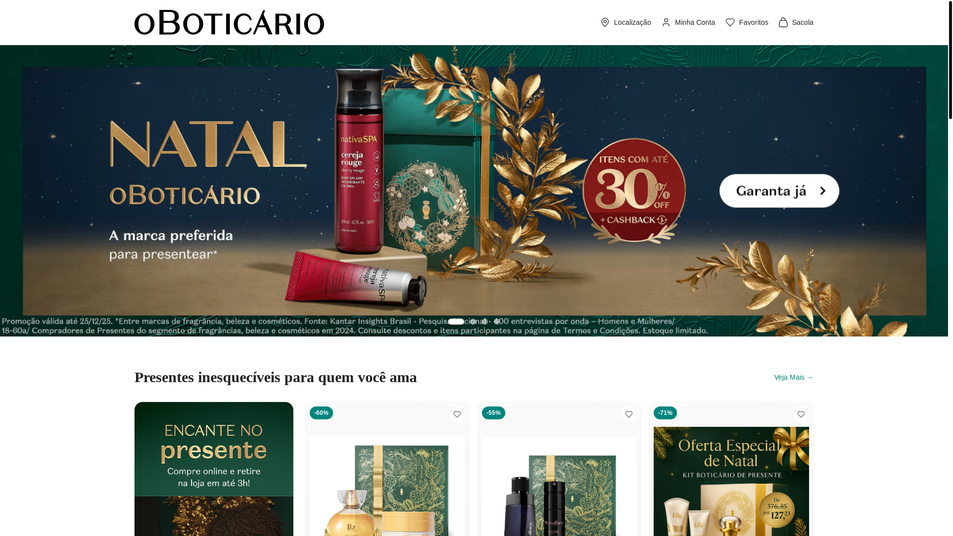 website screenshot of https://lojaboticario.vercel.app/