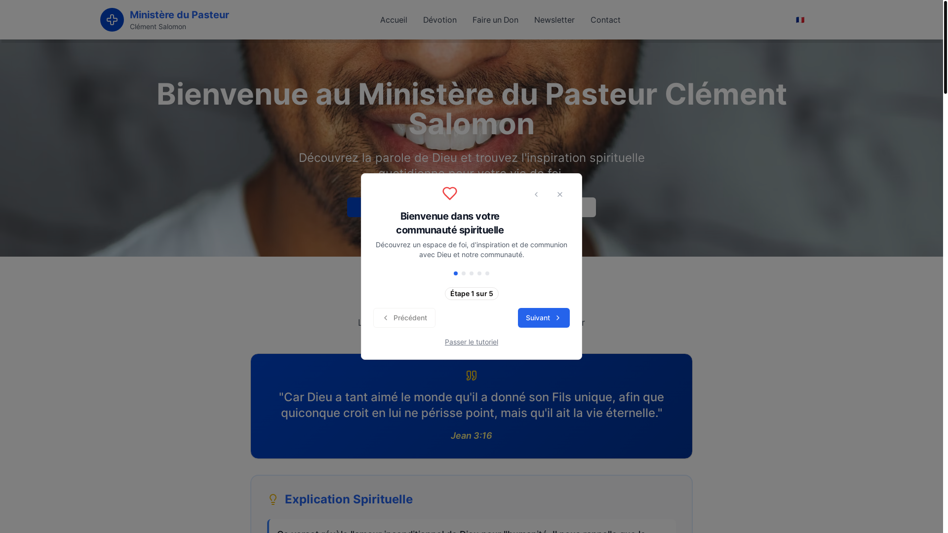 website screenshot of https://pasteurclementministry.org/
