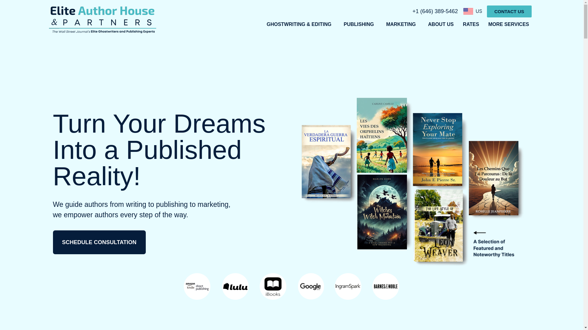 website screenshot of https://eahghostwriters.com/