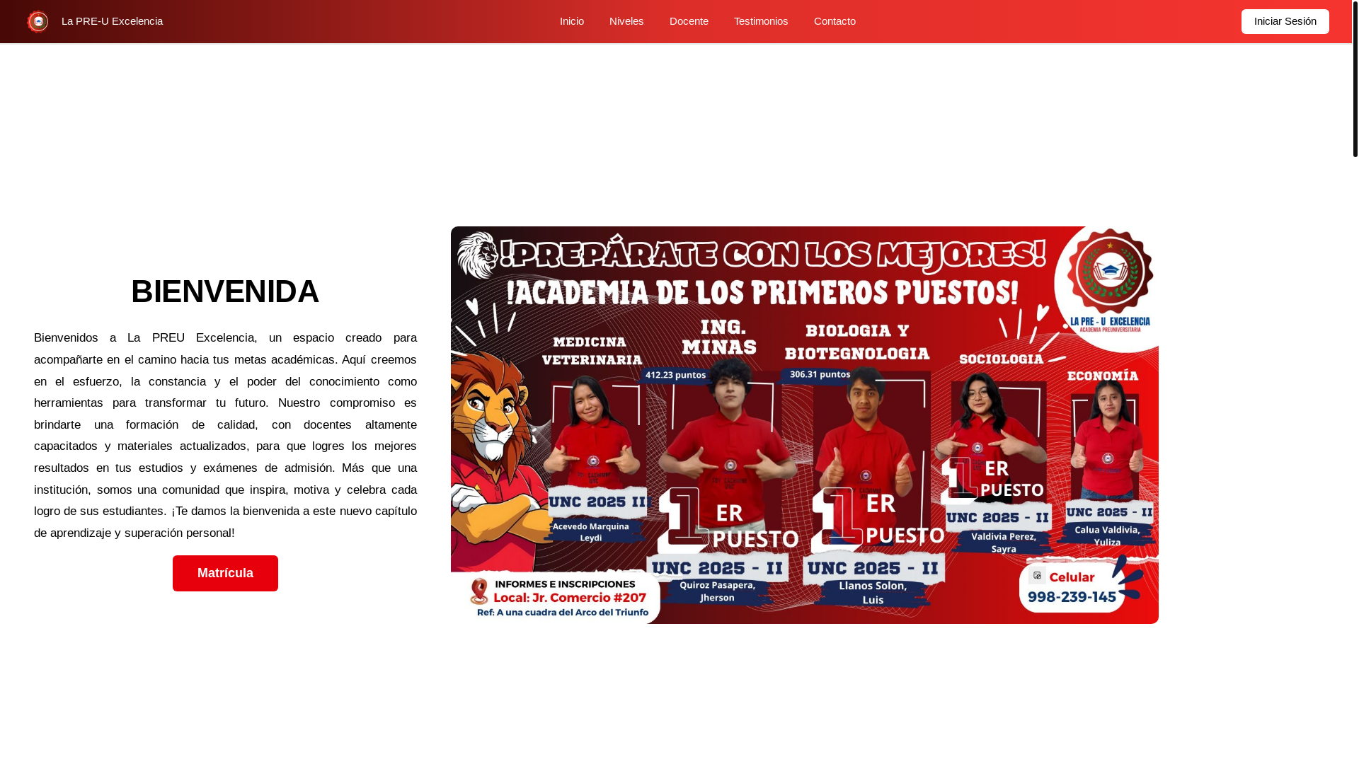 website screenshot of https://la-pre-u-excelencia.pages.dev/