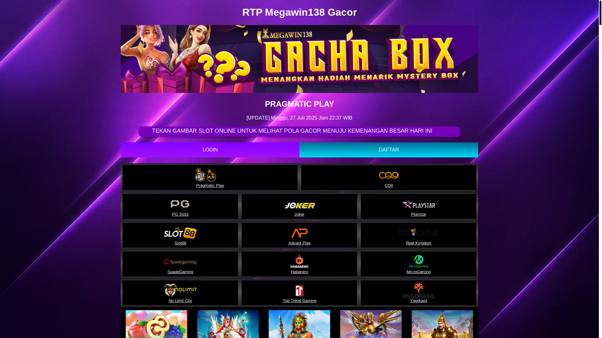 website screenshot of https://rtpmegawin138.site/