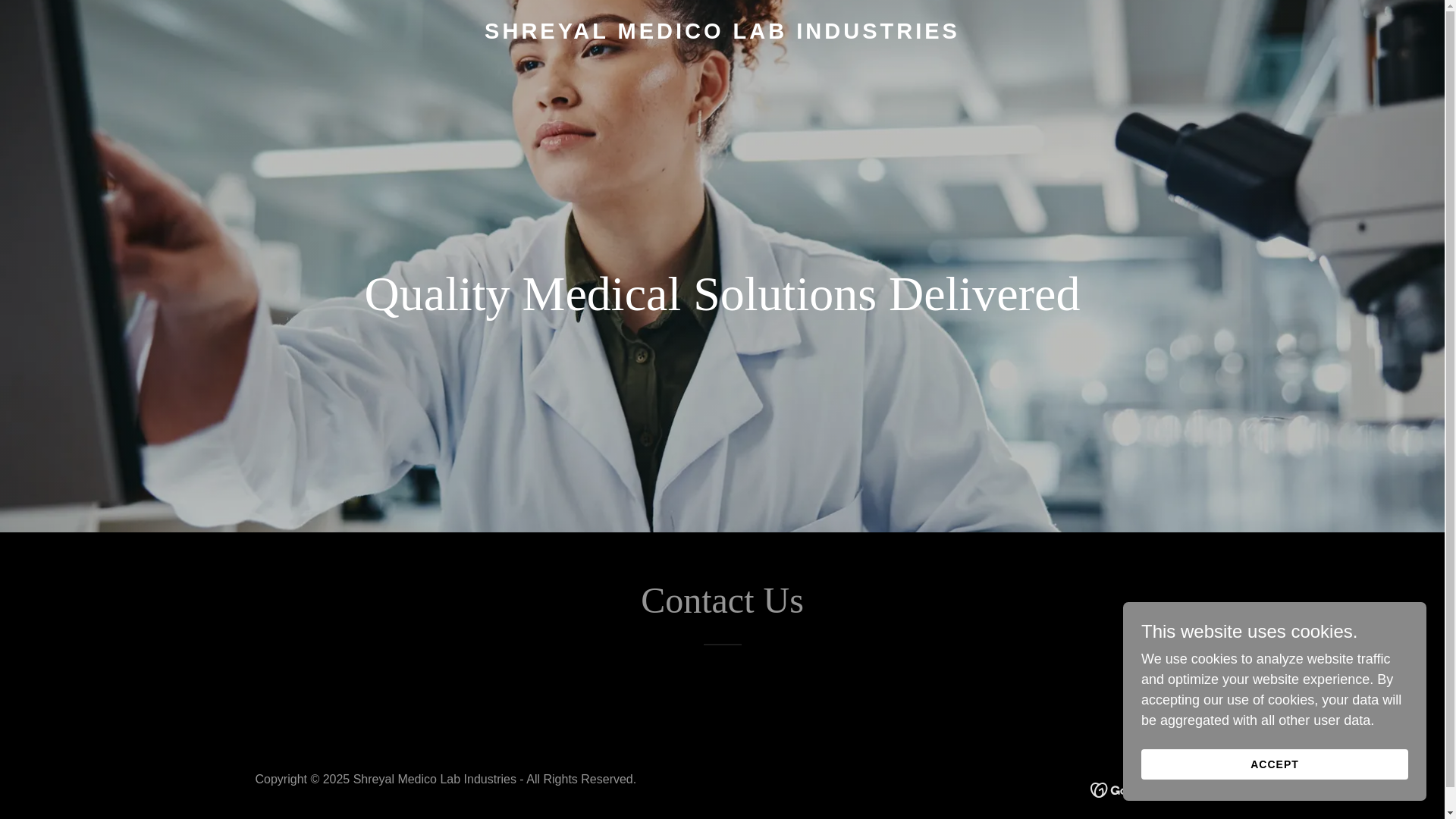 website screenshot of https://shreyalmedicolabindustries.in/