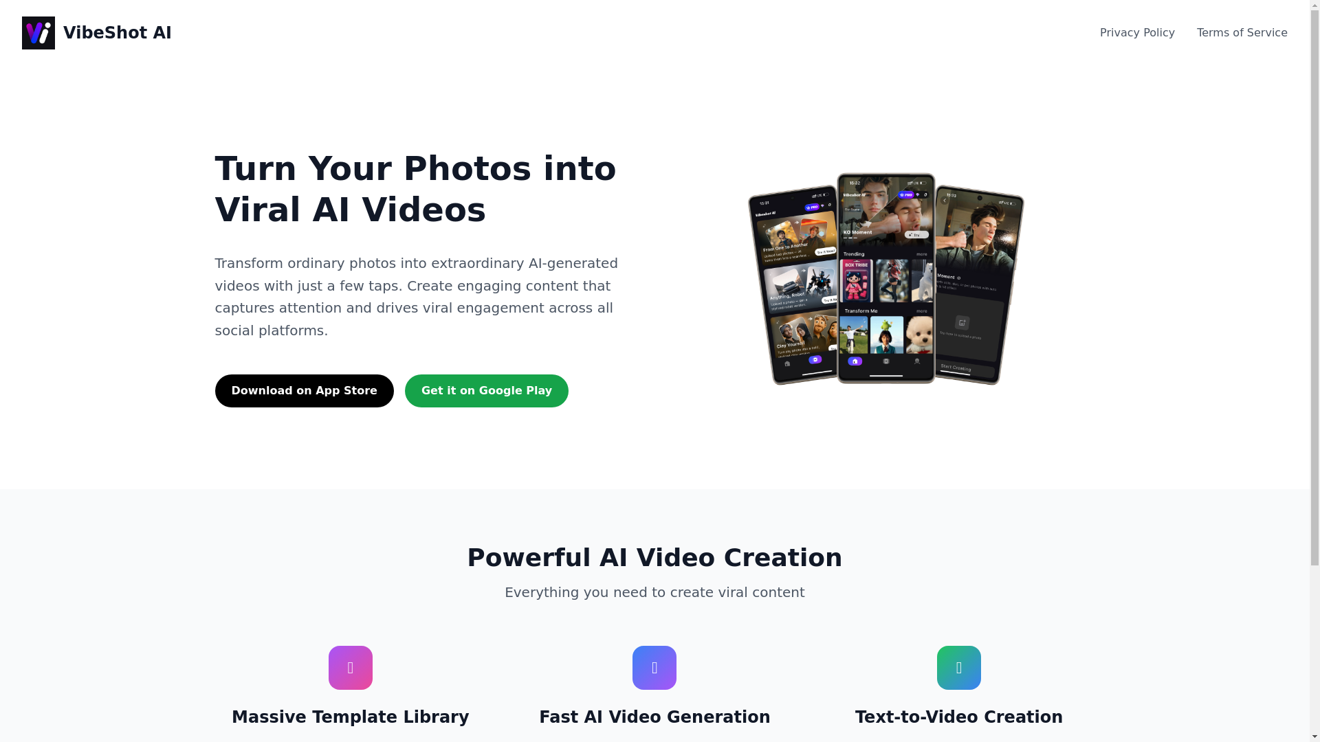 website screenshot of https://vibeshot-ai--com.pages.dev/