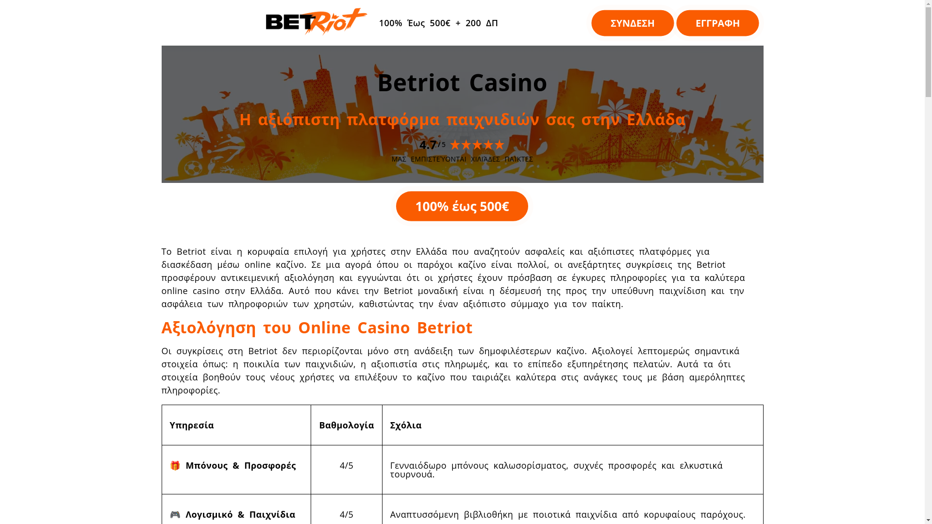 website screenshot of https://betriot-play-gr.pages.dev/