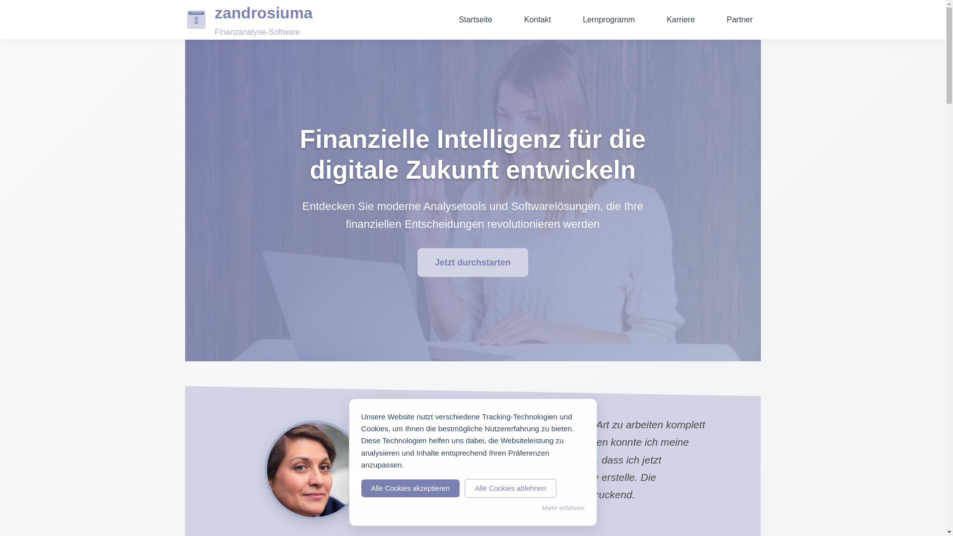 website screenshot of https://zandrosiuma.com/