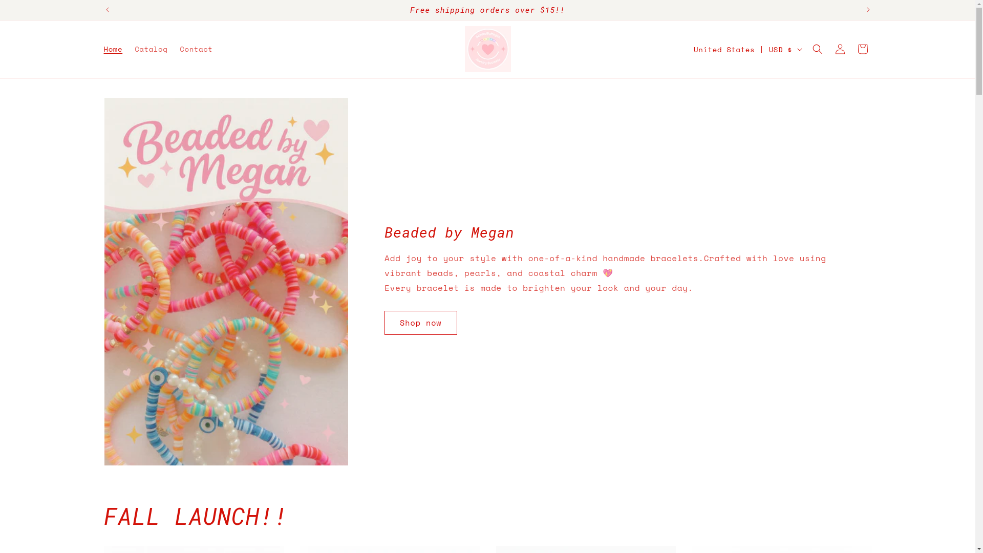 website screenshot of https://beadedbymegan.com/