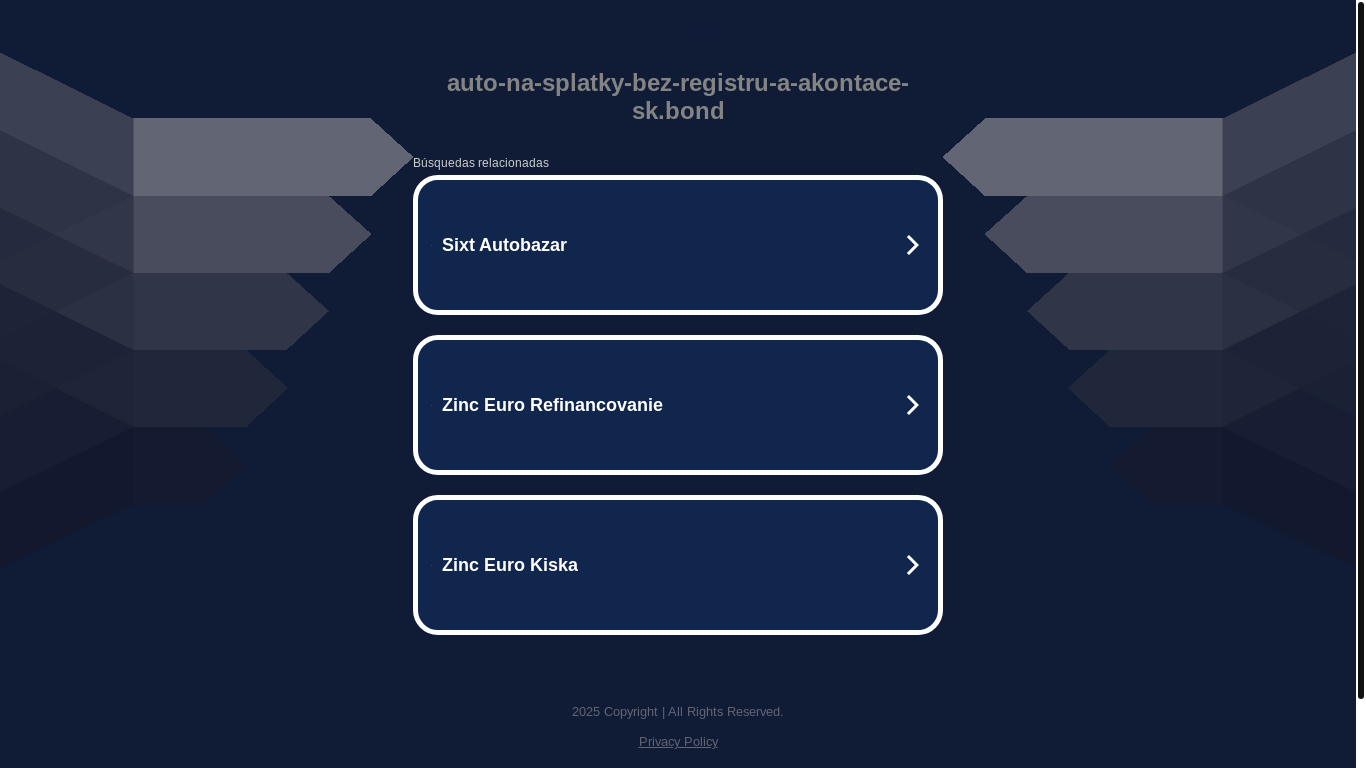 website screenshot of https://auto-na-splatky-bez-registru-a-akontace-sk.bond/