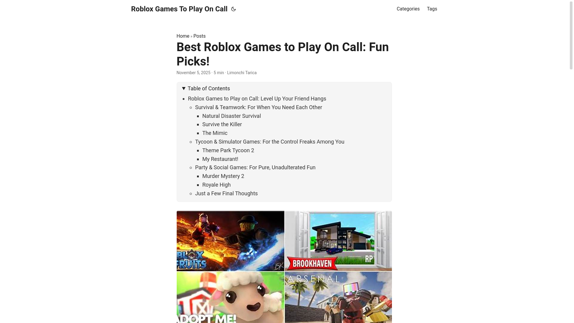 website screenshot of https://roblox-games-to-play-on-call.pages.dev/