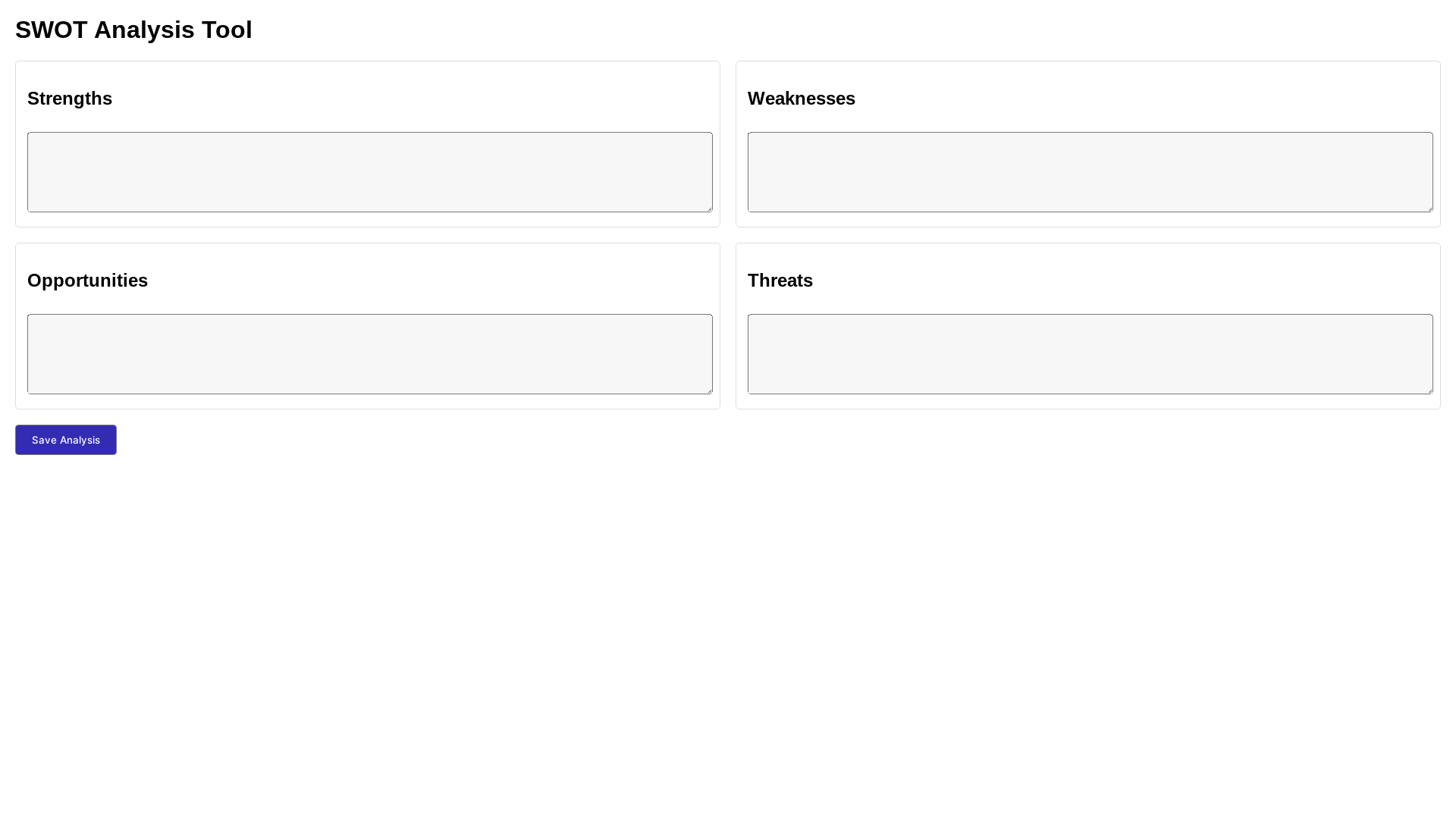 website screenshot of https://swot-analysis-tool.pages.dev/