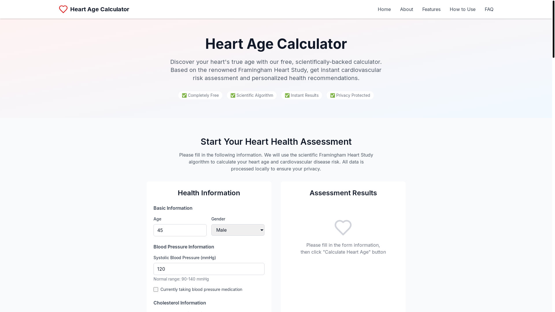 website screenshot of https://heart-age-calculator-9wd.pages.dev/