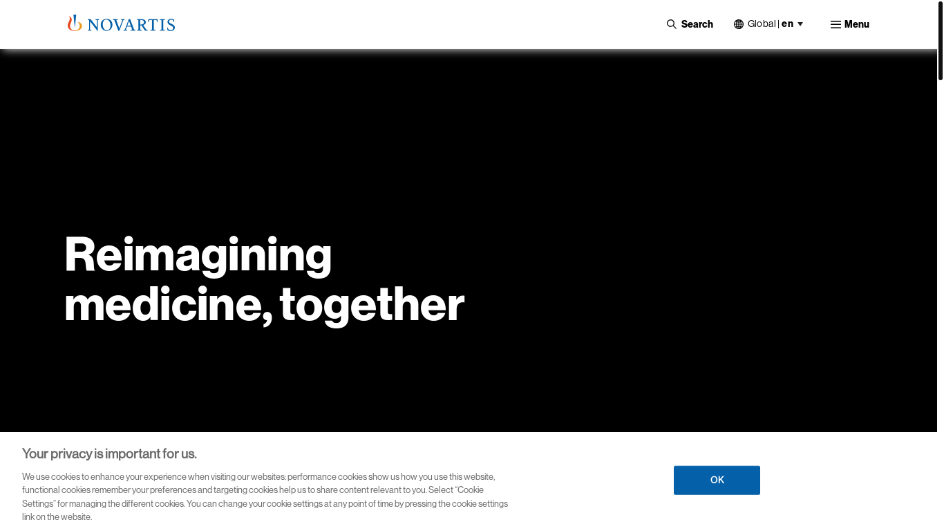 website screenshot of https://novartis.com