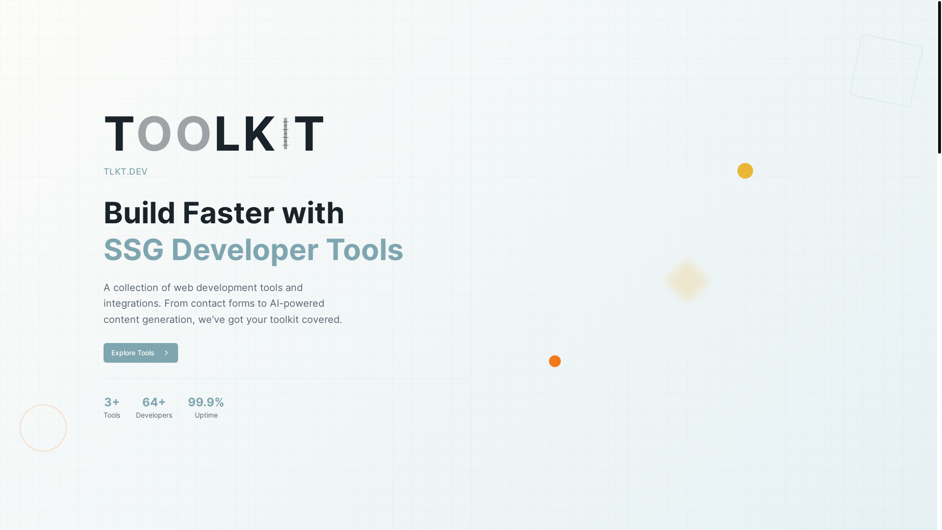 website screenshot of https://tlkt.dev/